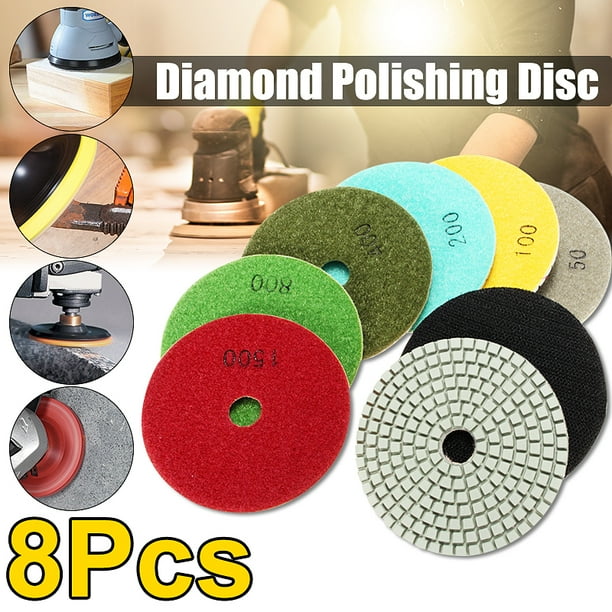 Diamond Polishing Pad 5 inch Wet//Dry 60 /& 2 Backer Marble Granite Concrete stone
